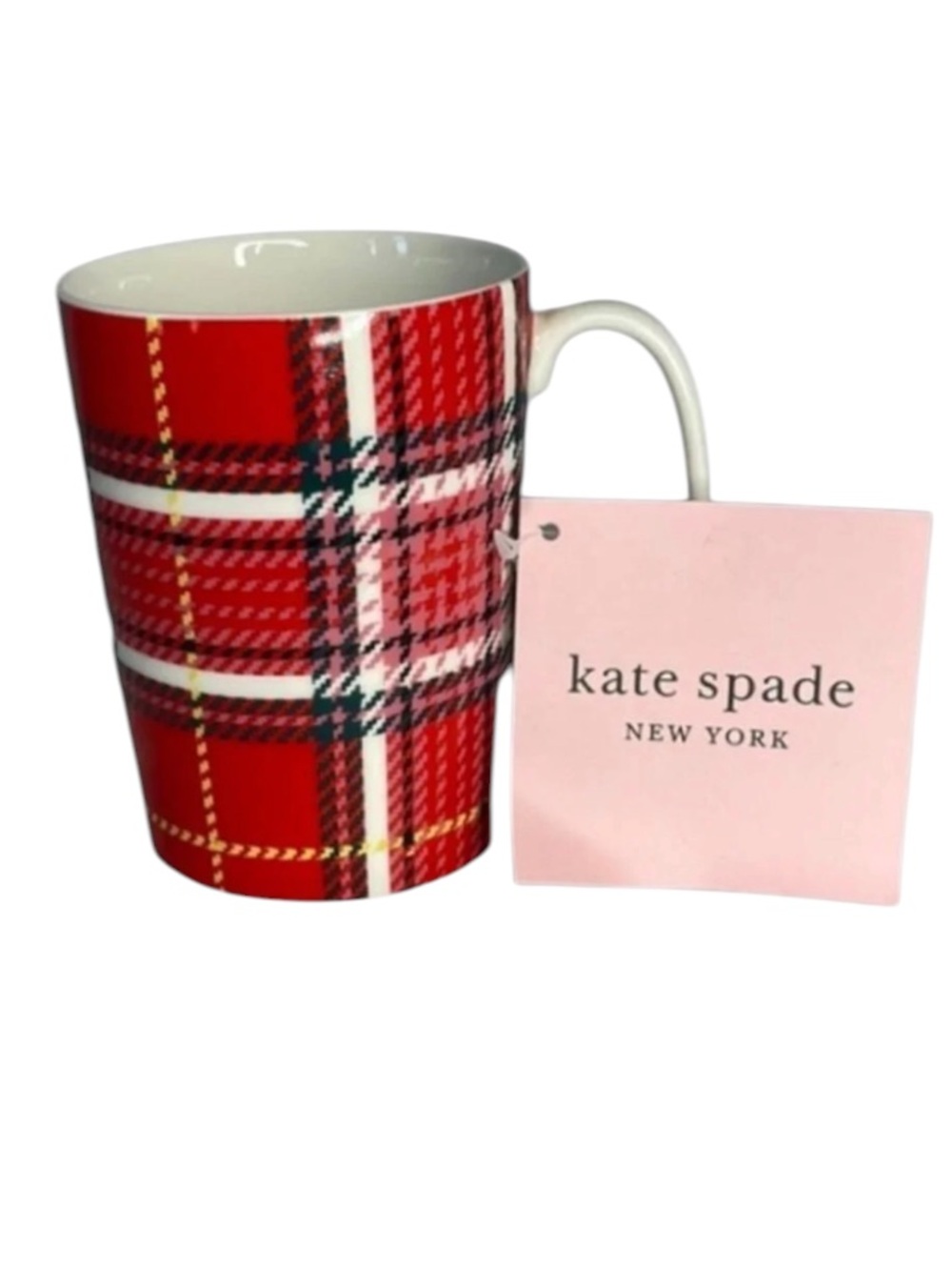 KATE SPADE Lenox Christmas Paid 10oz Mug Red 295.7ml Dishwasher Microwave Safe